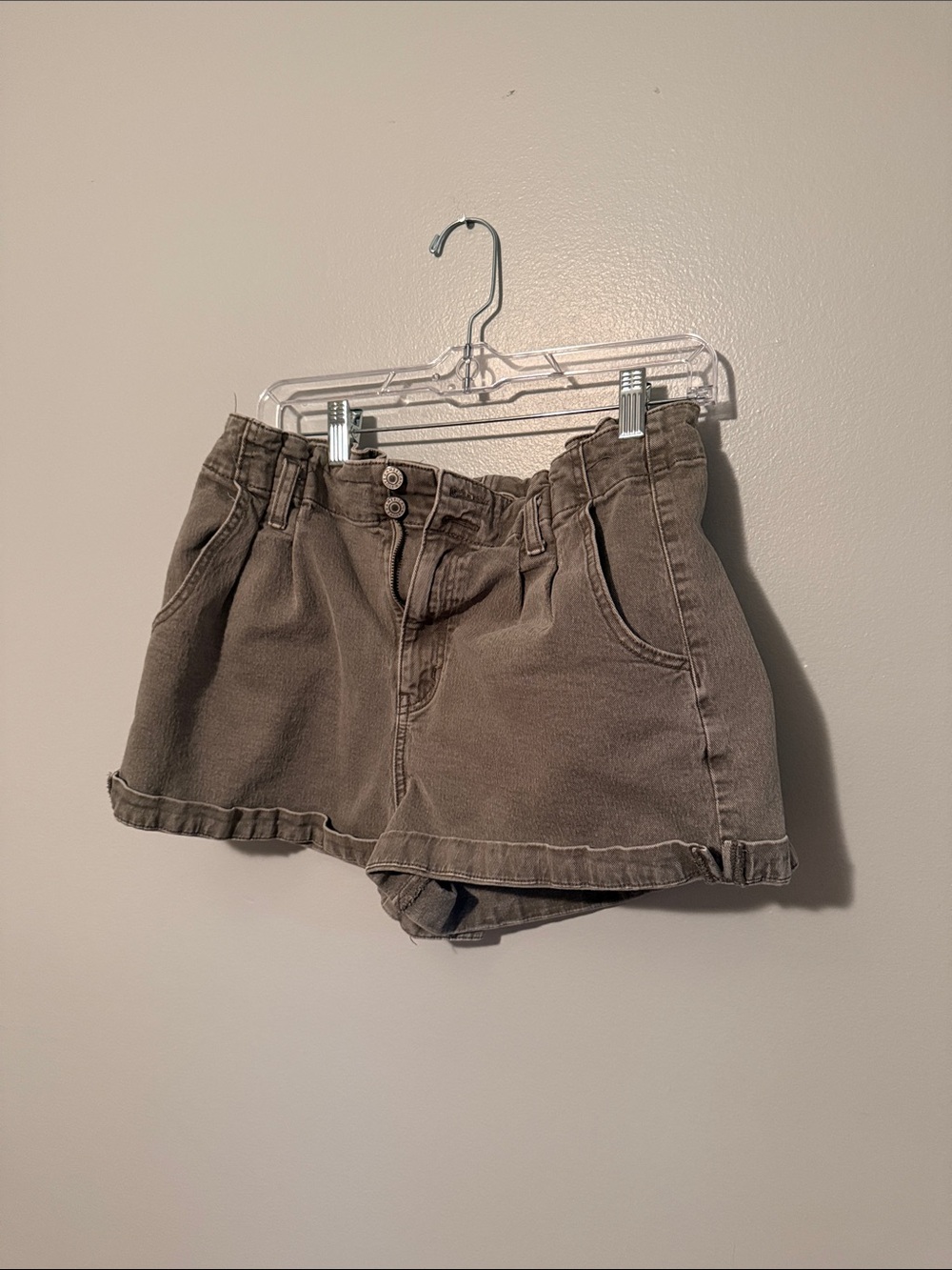 Women’s High-Rise Green Stretch Casual Shorts